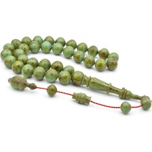 Usta Işi Sistemli Sığırcık Kesim Iri Boy Yeşil Mavi Katalin Tesbih