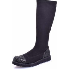 Costo Shoes 19273 Siyah Strech Kumaş Büyük Numara Kadın Ayakkabı
