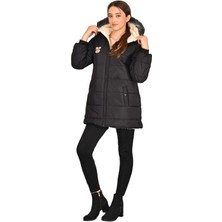 Kız Çocuk Kışlık Mont Kürk Kapüşonlu Uzun Mont (Basen Diz Arası BOY)-MNT-0010