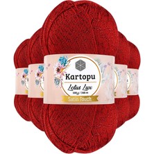 Kartopu 5 Adet Lotus Lux Bikini Büstiyer Bluz Simli Örgü İpi K165 Kırmızı