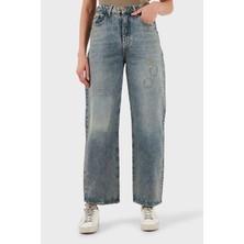 Armani Exchange Pamuklu Relaxed Fit Normal Bel Düz Paça Jeans Bayan Kot Pantolon XW000100 AF14483 MB001