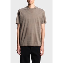 Emporio Armani Pamuklu Regular Fit Bisiklet Yaka Tamamı Logolu T Shirt Erkek T Shirt EM002957 AF10017 F6130