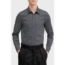 Emporio Armani Streç Pamuklu Regular Fit Klasik Yaka Desenli Gömlek Erkek Gömlek EM001537 AF14130 FB323