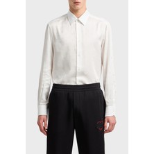 Emporio Armani Jakarlı Regular Fit Saten Görünümlü Klasik Yaka Gömlek Erkek Gömlek EM001537 AF15074 F0140