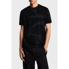 Emporio Armani Pamuklu Regular Fit Bisiklet Yaka Tamamı Logolu T Shirt Erkek T Shirt EM002957 AF10017 FC242