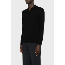 Emporio Armani % 100 Yün Regular Fit Polo Yaka Kazak Erkek Polo Yaka Kazak EM002479 AF19543 UC001