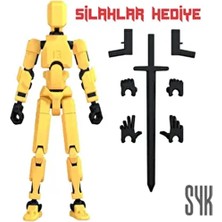 SYK Design Aksiyon Figürü Oyuncak Robot 13 Dummy Sarı Siyah Tüm Eklemleri Hareketli 3+ Yaş İçin