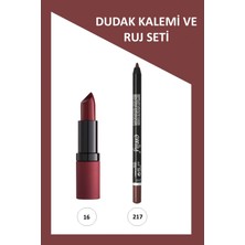 Velvet Matte No:16 Ruj & Emily NO:217 Dudak Kalemi Seti