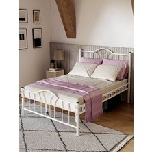 Avensis Argimo Bella Çift Kişilik Ferforje Metal Karyola Beyaz