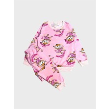 Kız Çocuk Pamuklu Pembe Balerin Desenli Uzun Kollu Mevsimlik Pijama Takımı