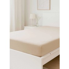 Çift Kişilik Düz Penye %100 Pamuklu Lastikli Çarşaf 180X200 Newsheet Bej