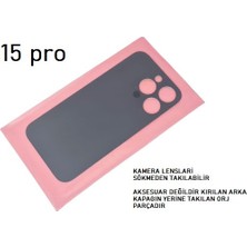 Apple iPhone 15 Pro Arka Pil Batarya Kapağı (Cam)