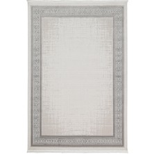 Tuğra Halı Alvin AN01 Krem Antrasit Akrilik Üst Kalite Salon Halısı Avangard Modern Çerçeve Desen