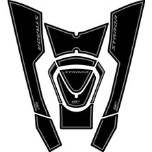 GP Kompozit Mondial Strada 125 2023-2025 Uyumlu Tank Pad Siyah-Gri