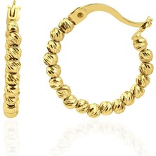 14 Ayar Altın Dorika Top Halka Küpe