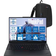 Lenovo Thinkpad E16 Gen 3 Intel Core Ultra 5 225U 80GB Ddr5 2tb SSD Windows 11 Home Intel Aı Boost 16 Inç Wuxga (1920 x 1200) IPS 300NITS Taşınabilir Bilgisayar 21SR006VTXH34 + Zetta Çanta