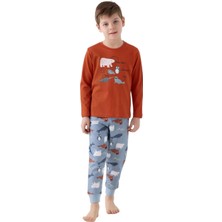Rolypoly Erkek Çocuk Kahverengi Pijama Takımı