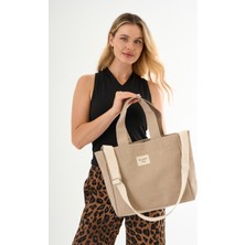 Mute Bag Milky Büyük Boy Mumlu Kanvas Omuz ve El Çantası Lise ve Üniversite Okul Çantası (En: 32 Boy: 29)