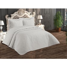 Ultrasonik Kapitoneli Ivory Çift Kişilik Yatak Örtüsü Krem