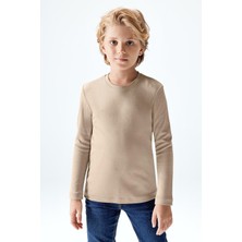 Brix Erkek Çocuk Interlok Uzun Kollu T-Shirt Bej Renk