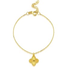 14 Ayar Altın Vintage Yonca Bileklik