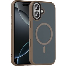 Maks Technology iPhone 17 Kılıf Mat Arka Yüzey Wireless Şarj Özellikli Mkst Flet M-Safe Kapak - Desert Titanyum