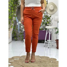 AY15609 Likrakı Coton Pantolon Kiremit