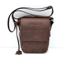 Veskemann Pablo Eskitme Kahve Çok Gözlü Hakiki Deri Postacı Evrak Çantası