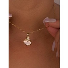 Kadın Krem Deniz Yıldızı Çelik Gold Kolye Zarif Ince Zincir Minimal Hediyelik Günlük