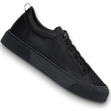 1047 Siyah Bağcıksız Lastikli Günlük Erkek Spor Ayakkabısı