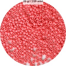 Litaetrend Pembe Renk 4 mm Yaklaşık 220 Adet/20 Gram Cam Boncuk Oya Yazma Bileklik ve Kolye