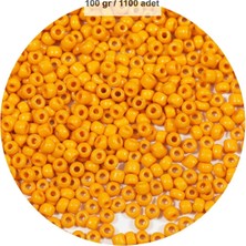 Litaetrend Turuncu Renk 4 mm Yaklaşık 1100 Adet / 100 Gram Cam Boncuk Oya Yazma Bileklik ve Kolye