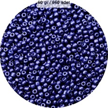 Litaetrend Lacivert Renk 4 mm Yaklaşık 660 Adet / 60 Gram Cam Boncuk Oya Yazma Bileklik ve Kolye