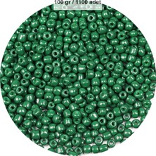 Litaetrend Koyu Yeşil Renk 4 mm Yaklaşık 1100 Adet / 100 Gram Cam Boncuk Oya Yazma Bileklik ve Kolye