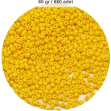 Litaetrend Sarı Renk 4 mm Yaklaşık 660 Adet / 60 Gram Cam Boncuk Oya Yazma Bileklik ve Kolye