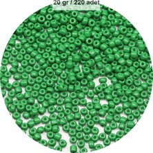 Litaetrend Opak Yeşil Renk 4 mm Yaklaşık 220 Adet/20 Gram Cam Boncuk Oya Yazma Bileklik ve Kolye