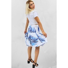 Kadın Şkadın Şort Etek Viskon Kumaş Midi Boyort Etek Viskon Kumaş Midi Boy