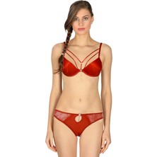 5020 Le Jardin Silikonlu Taşlı Simli Sütyen Takım