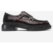 Dericlub Erkek Kemerli Loafer Ayakkabı Gerçek Deri T575 Bordo