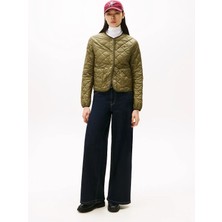 Tommy Hilfiger Hafif Dolgulu Normal Kesim Kapitone Kadın Yeşil Ceket WW0WW47290MSH