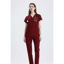 Bordo Core-Flex Likralı Cerrahi Takım