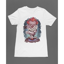 Bumeta It Pennywise Chibi Çizgi Film Dizi Unisex Tişört T-Shirt