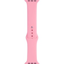Mobicas Apple Watch 11 (46MM) Uyumlu Klasik Silikon Kordon Pembe