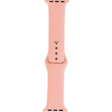 Mobicas Apple Watch 11 (42MM) Uyumlu Klasik Silikon Kordon Pudra