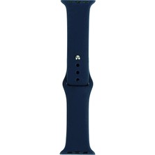 Mobicas Apple Watch 11 (46MM) Uyumlu Klasik Silikon Kordon Lacivert