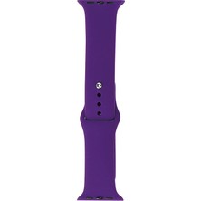 Mobicas Apple Watch Se 3 (44MM) Uyumlu Klasik Silikon Kordon Derin Mor