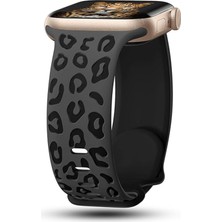 Mobicas Apple Watch 11 (42MM) Uyumlu Desenli Silikon KORDON-140 Siyah