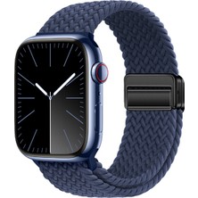 Mobicas Apple Watch 11 (42MM) Uyumlu Hasır Örgülü KORDON-134 Lacivert