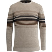 Erkek Sıfır Yaka Kazak Triko Selanik Örgü Desenli Klasik Kalıp - 5245C