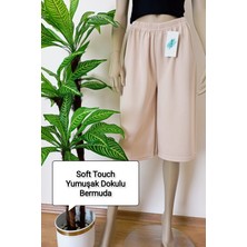 Kadın-Erkek Düz Kesim Yumuşak Dokulu Bol Paçalı Bermuda Alt